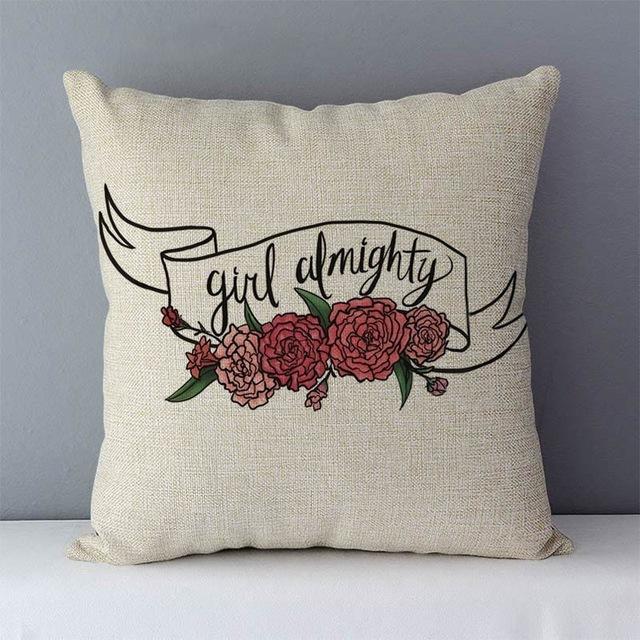 Popular Phrase Words Letters Printed Couch Cushion Home Decorative Pillows 45X45Cm Cotton Linen Square Cushions \"Love You More\