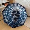 1pc Fractal Skull Automatic Folding Umbrella - Compact 8-Rib Design,Perfect Gift for Friends & Family Yy250926078