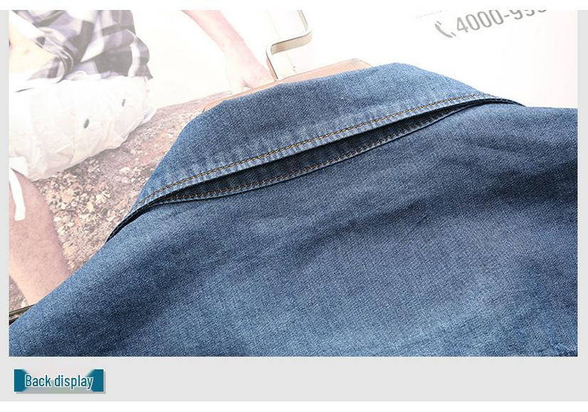 Men's Short Sleeve Casual Denim Shirt 
