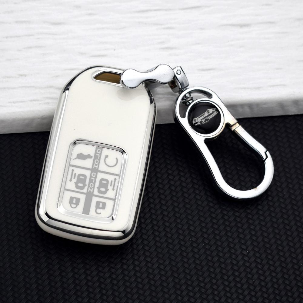 5/6 Buttons TPU Car Key Case Cover for Honda Civic Accord CRV Pilot Odyssey Ridgeline Passport Soft Key Bag Protector Keychain