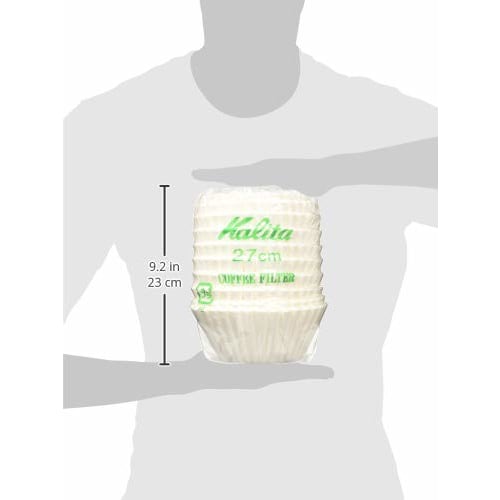 Kalita Coffee Paper Filters, Wave Filter, Machine-Compatible, 250 Sheets, 27cm, White, Stylish, Antique Design, Perfect for Camping, Outdoor Activitie