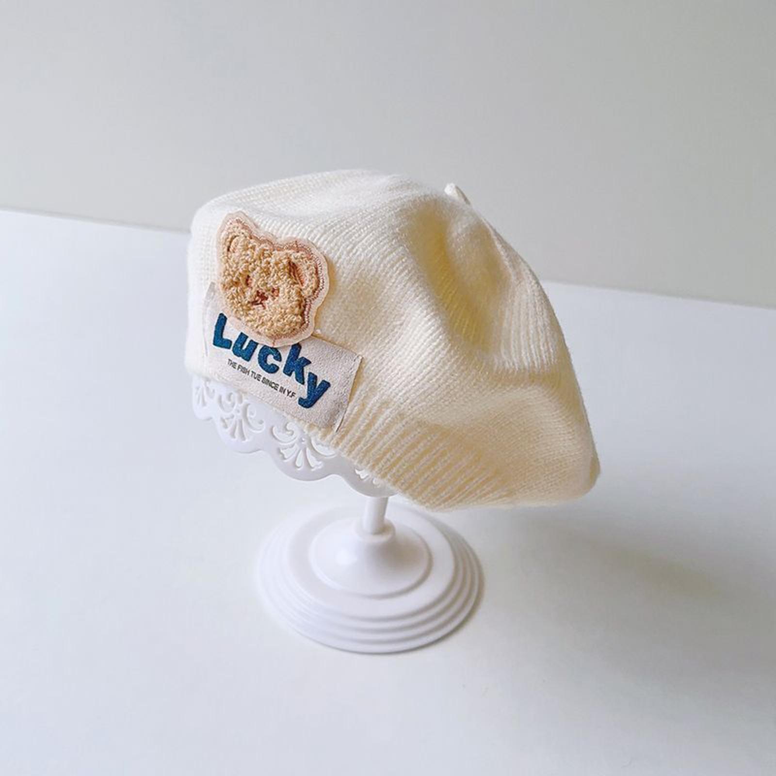 

Зимняя детская милая вязаная беретка с цветком, шерстяная шапка One Size белый