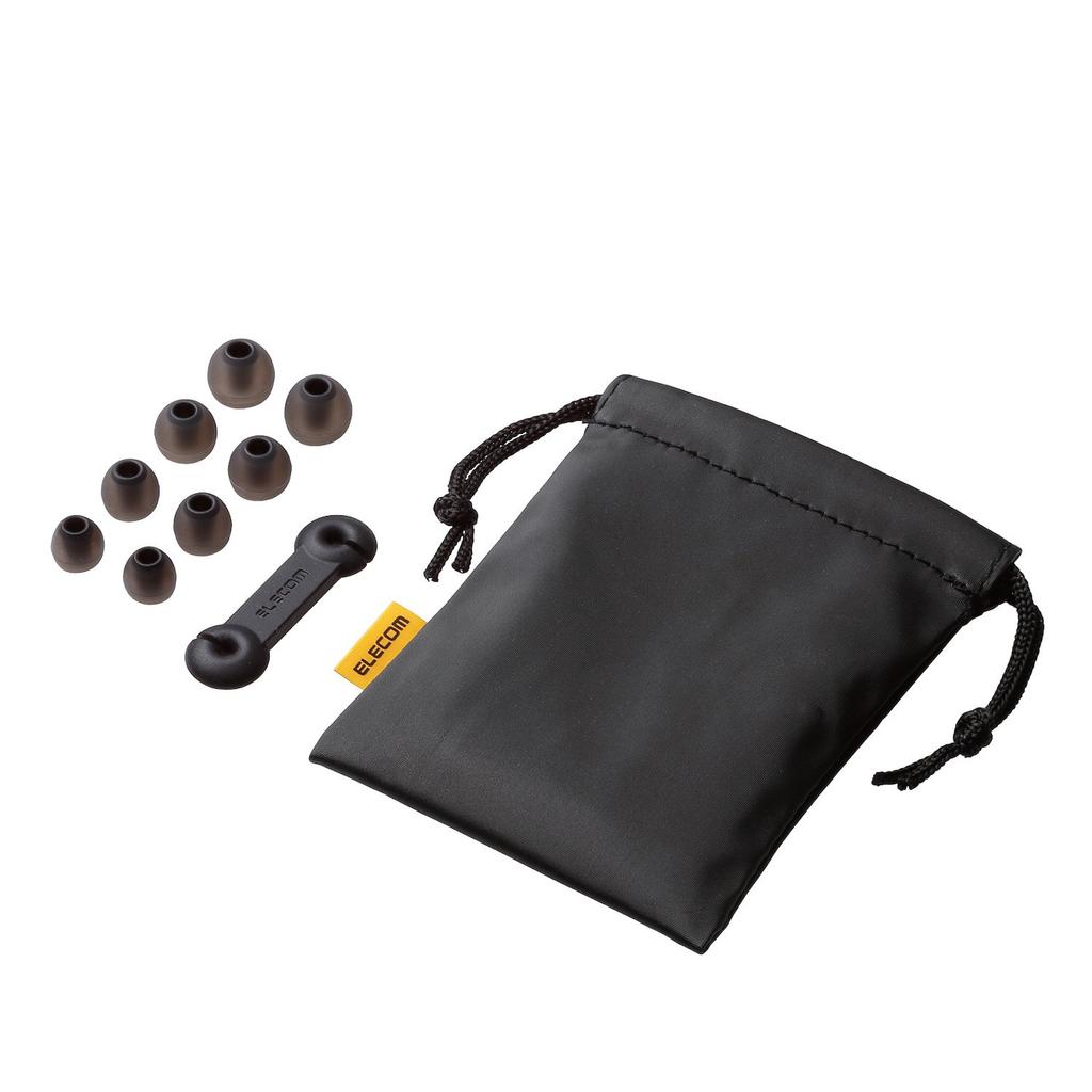 Elecom Stereo-Kopfhörer, In-Ear, 10-mm-Treiber, Tiefer Bass, GrandBass, Schwarz, EHP-GB100ABK