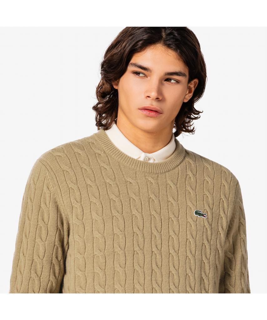 LACOSTE Men'S Cable Crew Neck Pullover Ah816E-55N Tuy