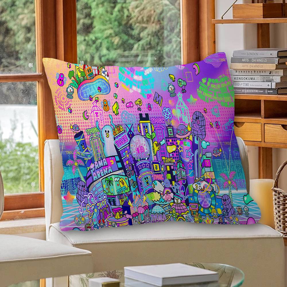 Game Cute Cartoon T-Tamagotchi Pillow Anime Pillow Sofa Bed Head Pillow Cover Cushion Cover 45x45 Cm Fashion