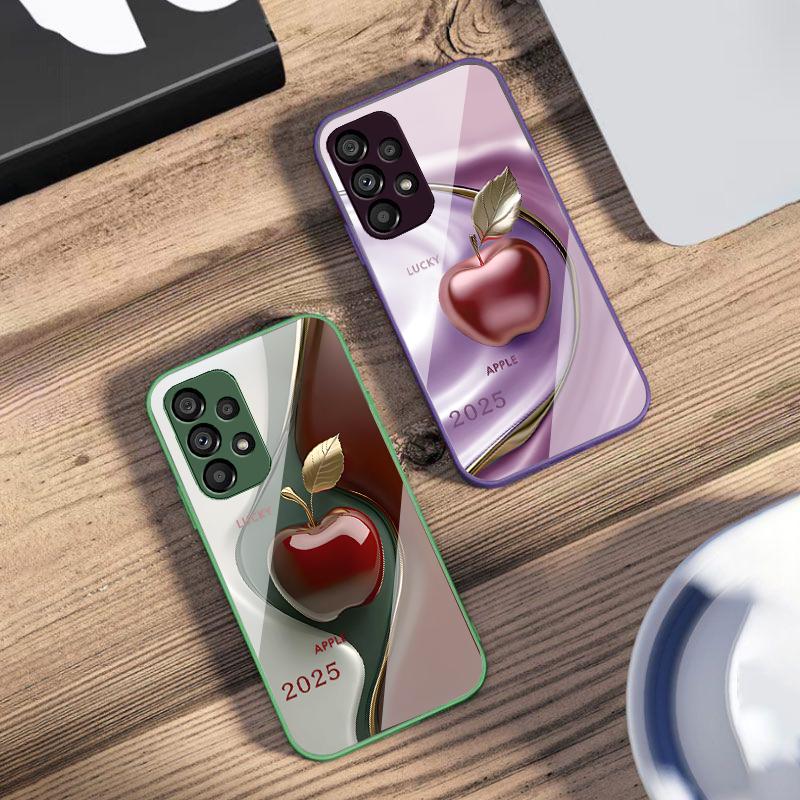 Oil Painting Of Applesr For Samsung Galaxy S10 4G S20 11E 30 S21 21 22 S24 Fe Pro S23 S25 Ultra 5G S9 Tempered Glass Phone Case