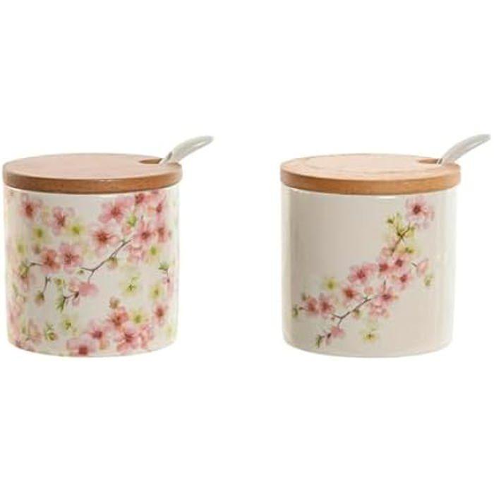 Sucrier - HOME ESPRIT - Multicolore - Dolomite - Bambou - 7,5 x 7,5 x 7,5 cm