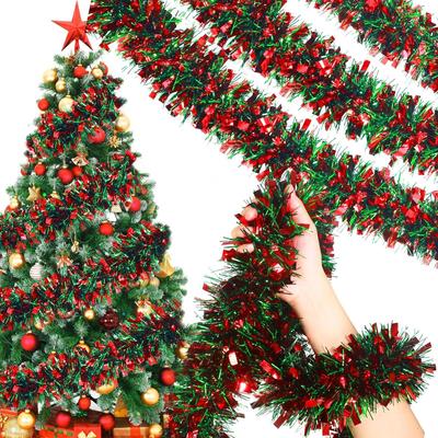 2m Christmas Garland Party Decor DIY Christmas Tree Ornaments Green Cane Ribbons Wreath Hanging Pendent Xmas Party Supplies