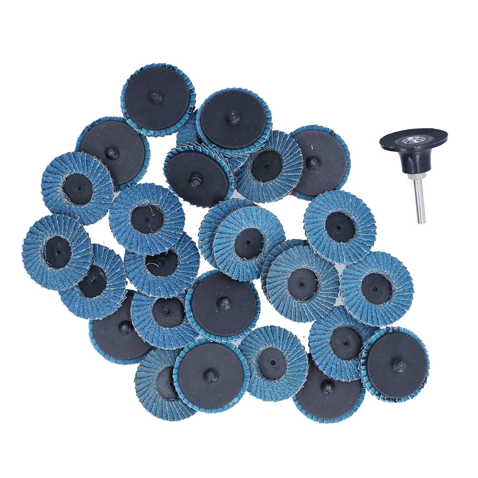 

31 шт., 2 дюйма/5 см, плоский откидной диск, 40/60/80, зернистость, синий цирконий, глинозем для шлифования, смешивания, шлифования темно-синий