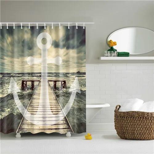 Flowers Lotus Leaf City Bathroom Shower Curtains Frabic Waterproof Polyester Bath Curtain With Hooks Bathroom Accessories