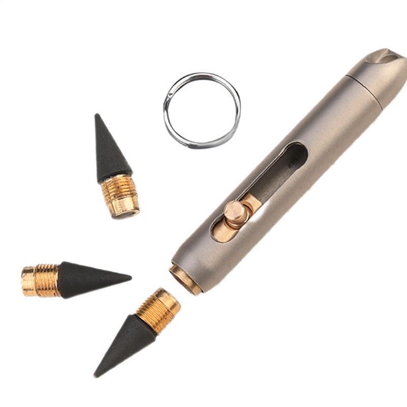 Ołówek Nieskończoność Stop Tytanu Bezatramentowe Ołówki Wieczne Profesjonalny Kieszonkowy Długopis do Pisania Domowe Artykuły Szkolne Unikalny Breloczek