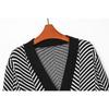 Striped Knitted Cardigan Women's Loose Sweater Single Breasted Buckle Casual Long Sleeved Jacket Warm Comfortable Commuter Tops Autumn and Winter