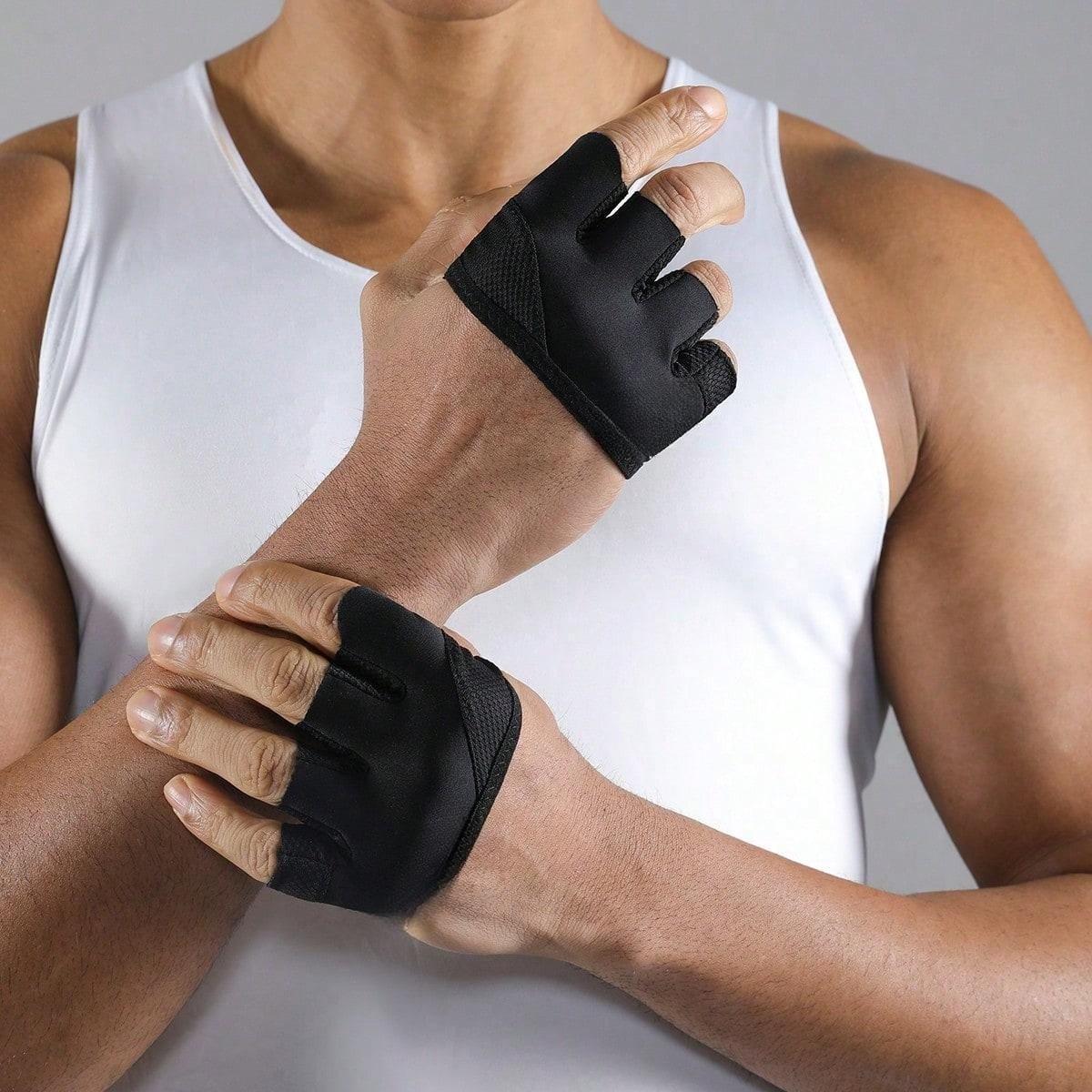 

1 Pair Unisex Lightweight Four-Finger Workout Gloves & Training Gym Accessories, Sport, Gym, Home Exercise, Women s Gym Gloves, Boxing Gloves чёрный