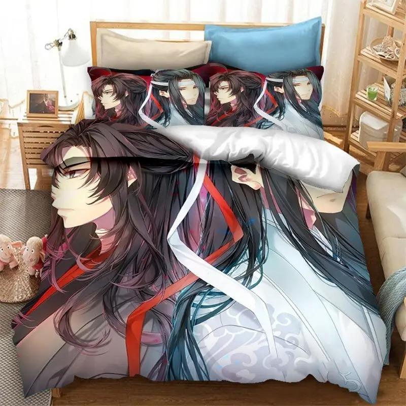 Ensemble de literie Grandmaster of Demonic Cultivation Mo Dao Zu Shi Housse de couette Ensemble couette pour lit d'enfant Décor Anime