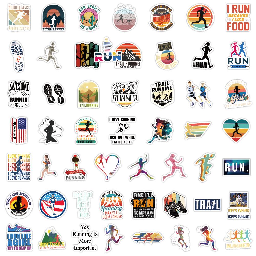 105 Laufen Laufen Graffiti Aufkleber Dekorative Koffer Notizbuch Skateboard Wasserdichte Aufkleber