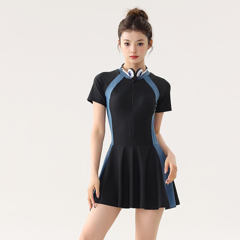 2025 Women's Skirted One-Piece Swimsuit: Sporty, Stylish, Slimming, Quick-Dry, Perfect for Vacation