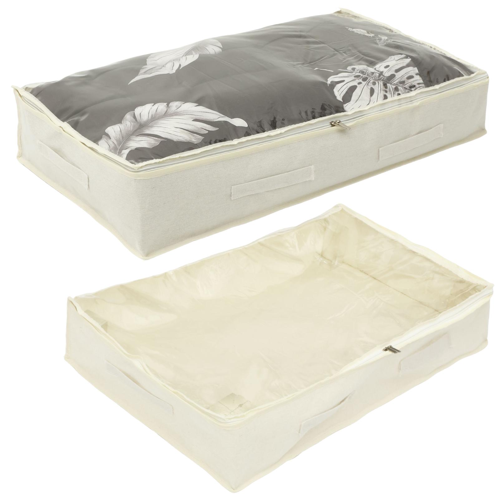 

2 шт. Органайзер под кровать Большой вместимости Контейнер для хранения под кроватью с двойной молнией Многофункциональный органайзер для одежды с ручкой