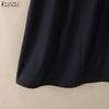 ZANZEA Women Summer V-Neck Solid Color Casual Sleeveless Dress