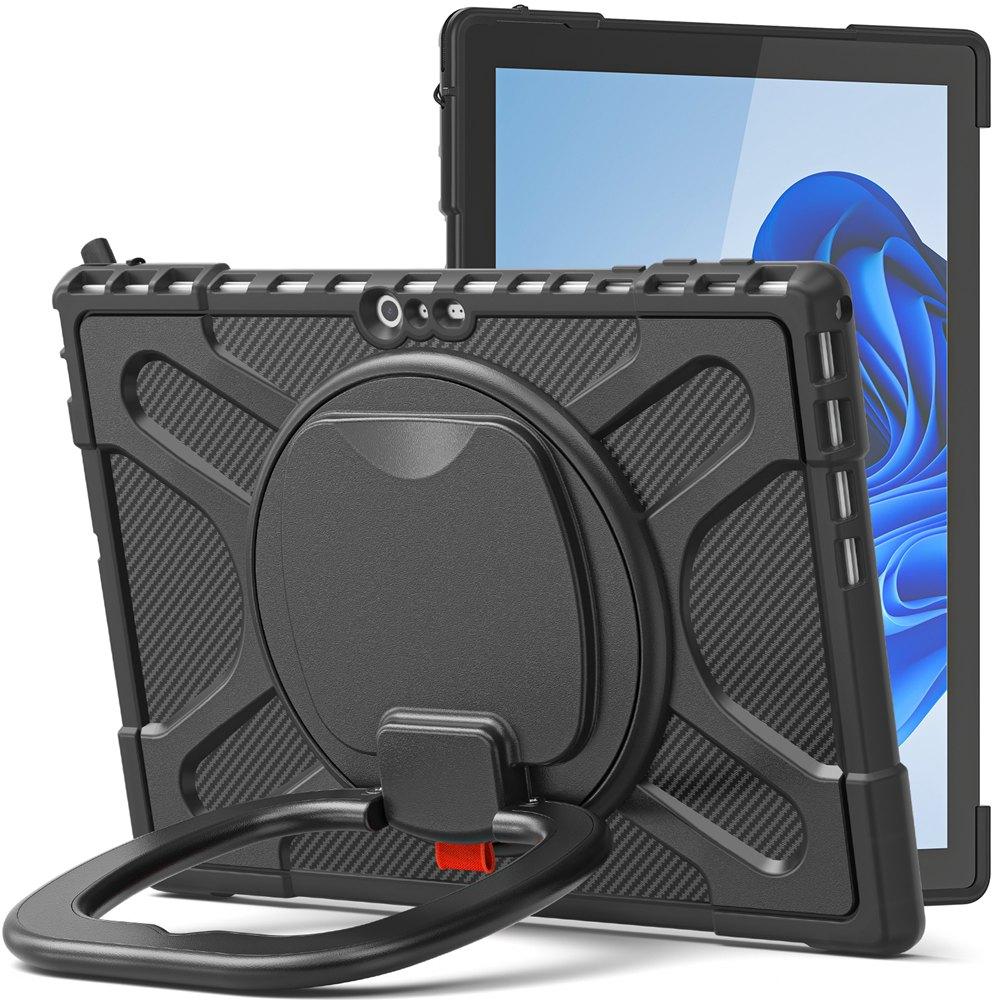 Robuuste Schokbestendige Hoes Beschermhoes Standaard voor Surface Pro 7 Plus, Surface Pro 7, Surface Pro 6, Pro 5, Pro 4, Pro 3 12.3 inch zwart