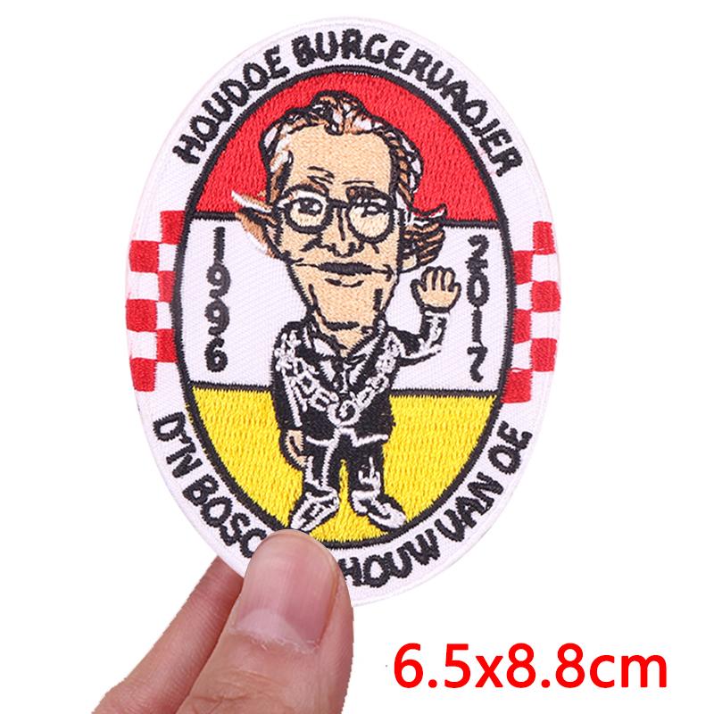 Niederlande Frosch Oeteldonk Emblem Gestickter Aufnäher Niederländischer Karneval Aufnäher Aufbügelbilder Für Kleidung DIY Feier Geschenke