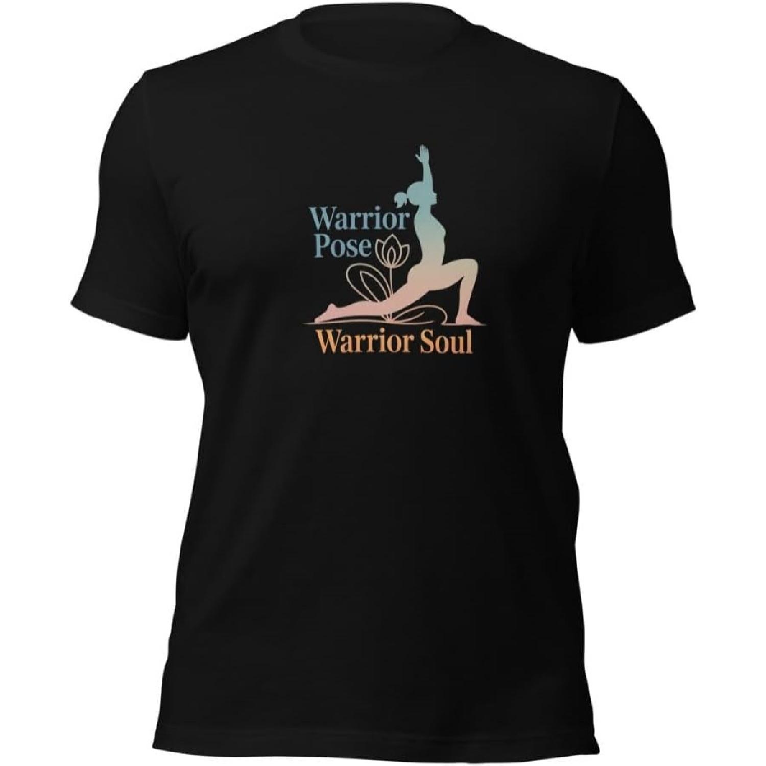Warrior Pose Warrior Soul Yoga T-Shirt _ Inspirational Fitness Apparel _ Unisex Comfort Fit Tee _ Mindful Movement Clothing S