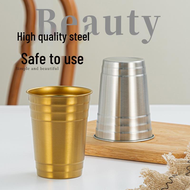 Stainless Steel 304 Rolled Edge Beer & Coffee Cup for Outdoor Camping