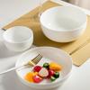 Leyongtu Pure White Ceramic Straight Bowls Set
