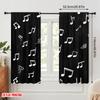 2pcs,2D Plane Printing Light Filtering Curtains Musical Notes Dance 100% Polyester (without Rod) Festive for Bedroom Living Room