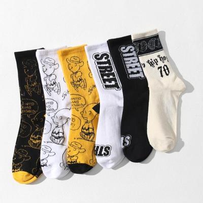 Calzini Tubolari Sportivi da Uomo Autunno Inverno Nuovi Multiuso con Cartoni Animati e Lettere