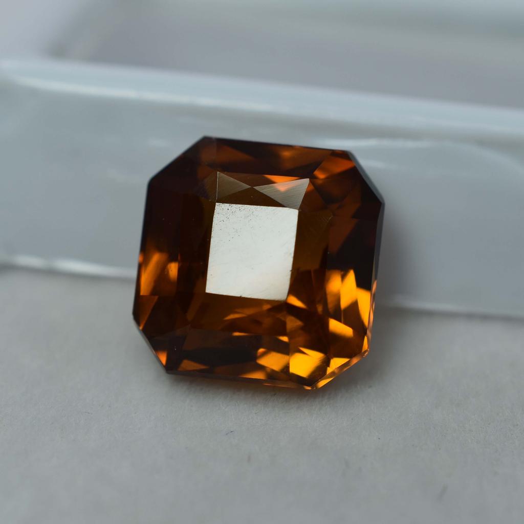 Square Cut 7.95 Ct Natural Ceylon Sapphire Orange Rare Loose Gemstone
