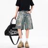 New Summer Loose Denim Mid-pants Men's Fried Salt Street 5-point Pants