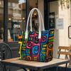 Colorful Graffiti Tote Bag Fashion Casual Daily Shoulder Bag Lightweight Portable Shopping Handbag