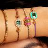 Retro European Bohemian Zircon Clover Tarot Bracelet