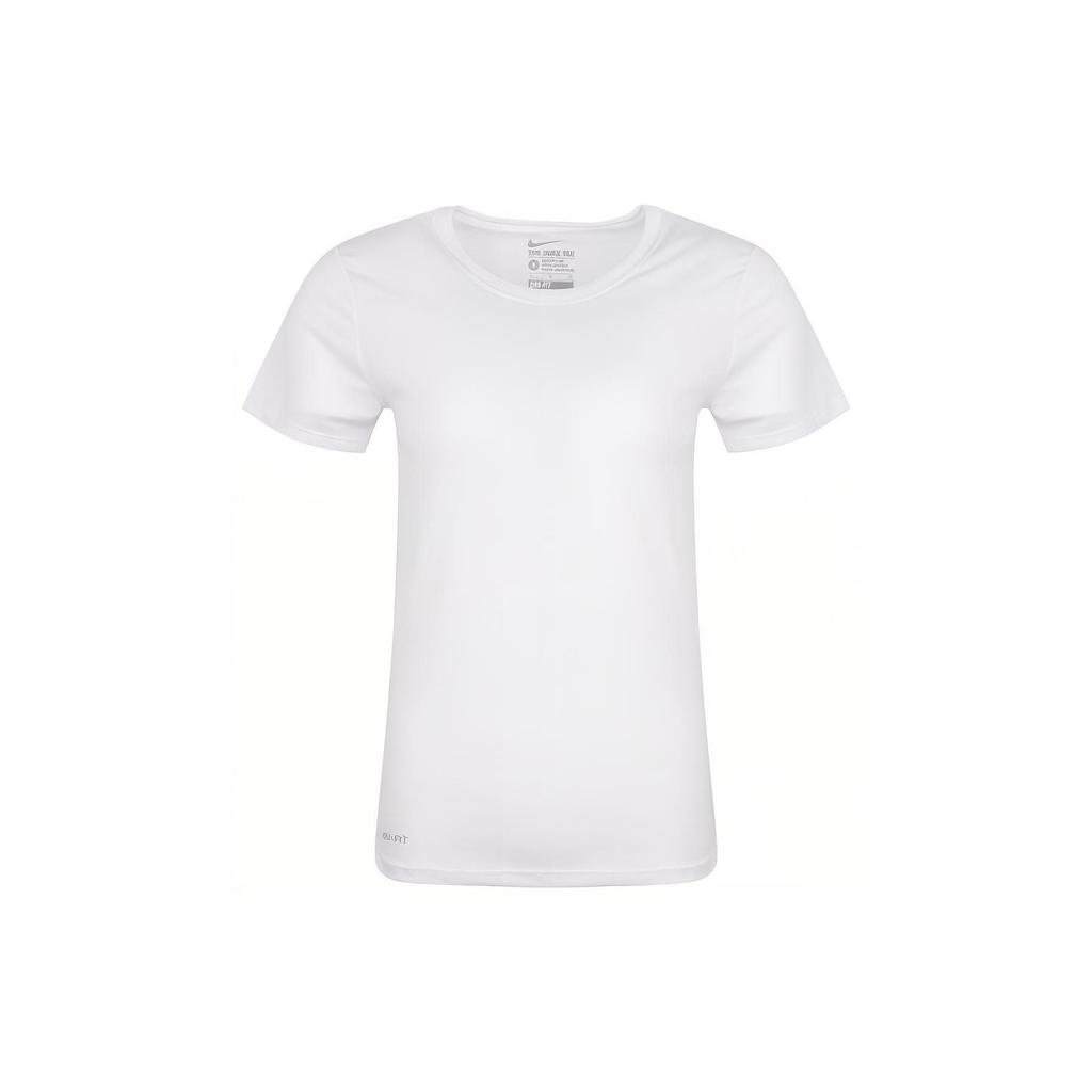 Nike Solid Color Breathable Knitted Round Neck Short Sleeve T-Shirt Women Tops White 836327-100
