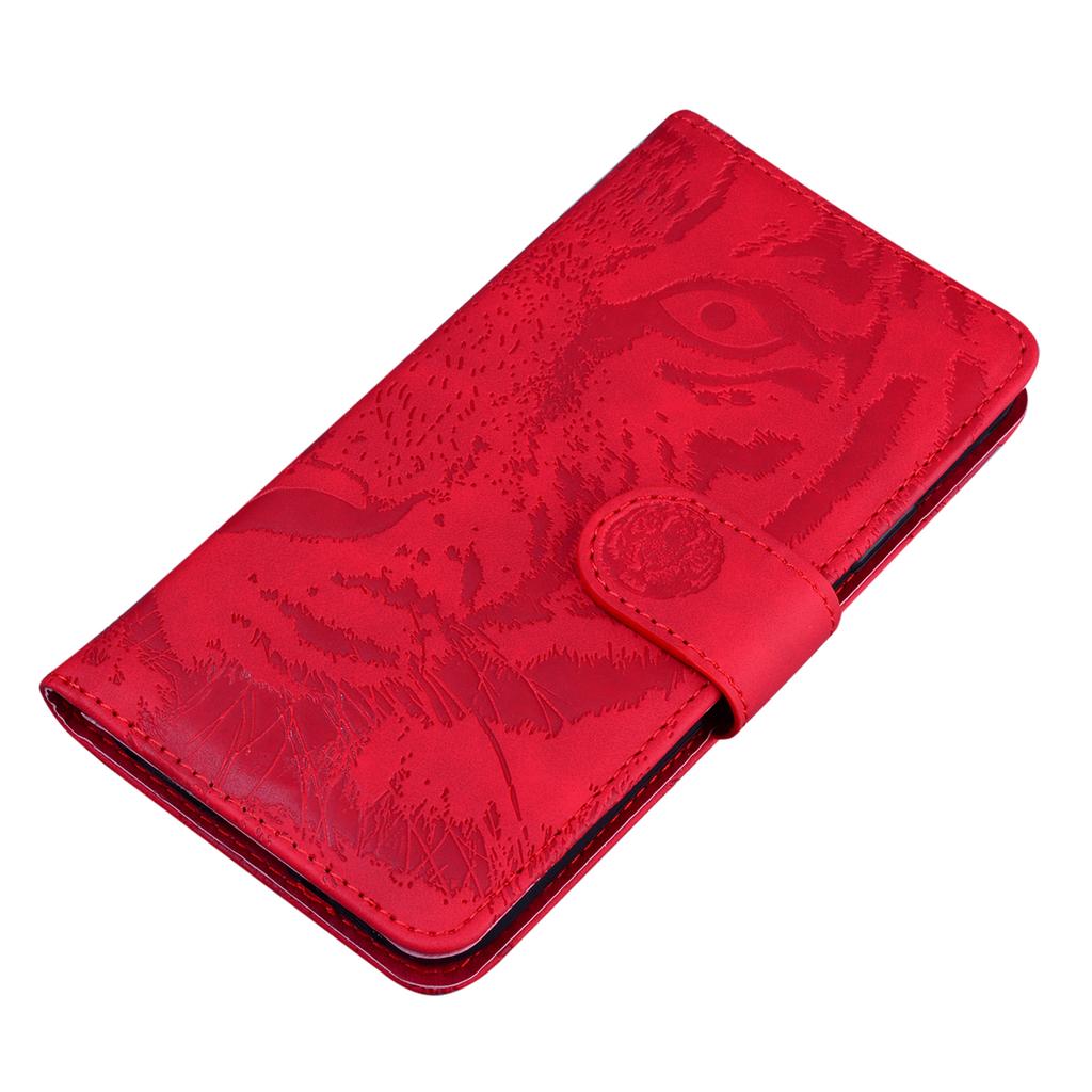 PU Leather Phone Stand Shell for Xiaomi Poco X6 Pro 5G/Redmi K70E 5G Cover Tiger Imprinted Pattern Case