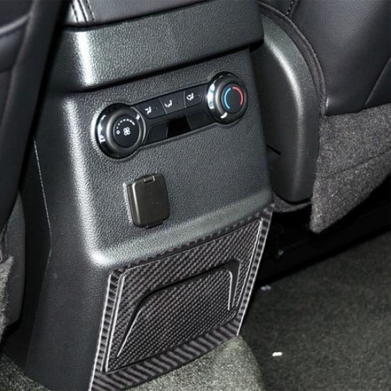 For 2011-14 Ford Explorer Carbon Fiber Rear Central Storage Box Cover Trim
