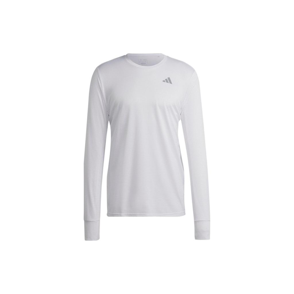 Adidas Logo Print Crew Neck Long Sleeve T-Shirt Men Tops White HR6599