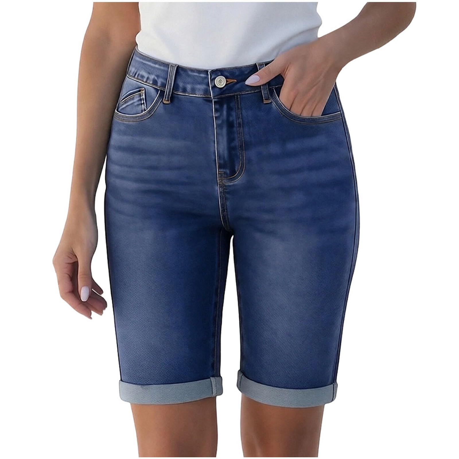

Ladies Casual Versatile Fashionable Denim Shorts XL синій