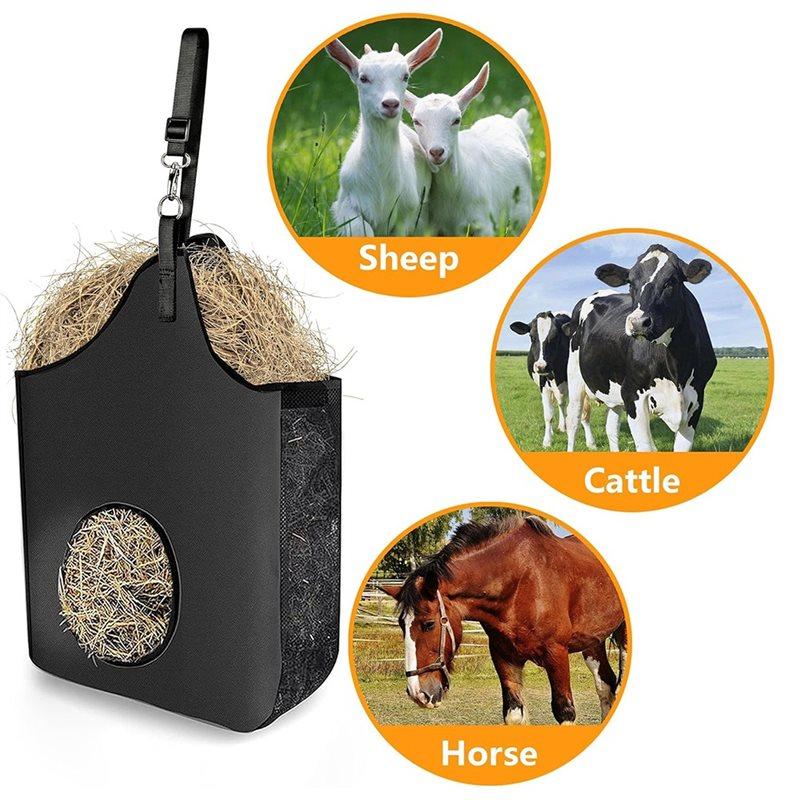 ABKP-Goat Hay Bag Nylon Cloth Slow Feed With Adjustable Strap