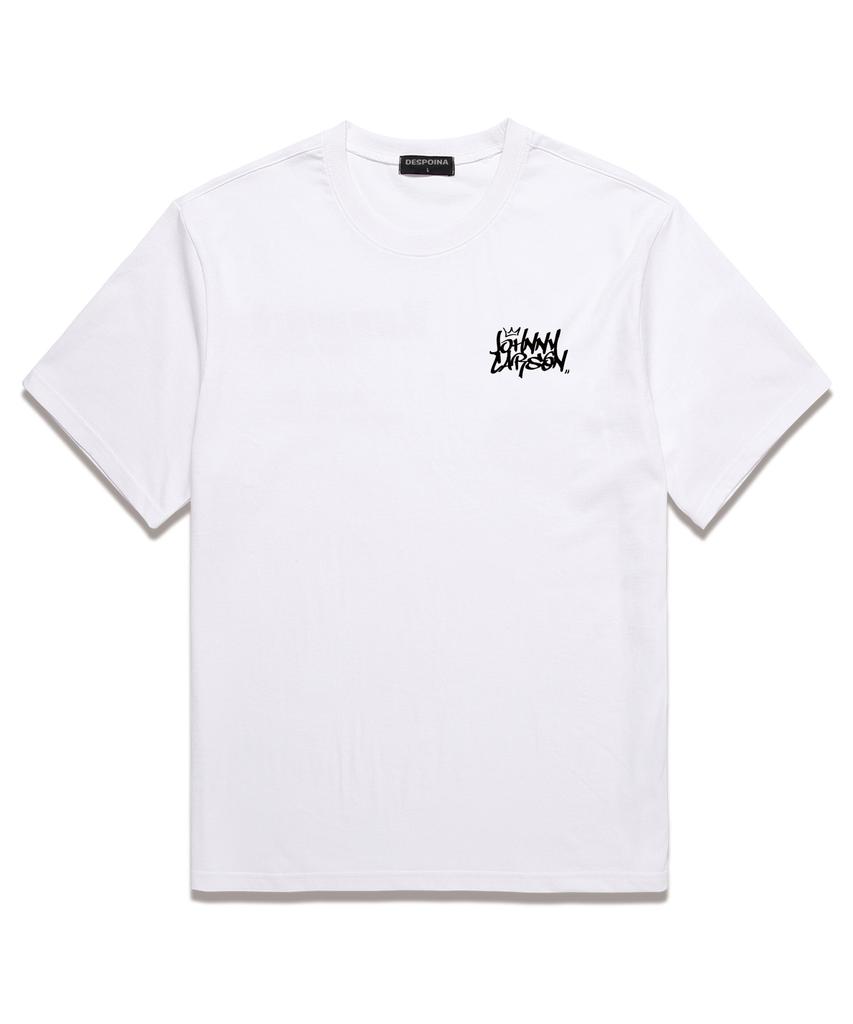 JOHNNY CARSON Classic Graffiti Logo Short Sleeve T-Shirt (Jcss102) White/Black (Type B)