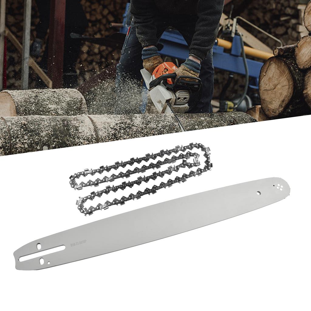 Set Chain Guide Bar Blade 18" 0.325" .058" Guage 72DL 62CC 58CC 52CC Steel Spare Cutting Accessories Convenient