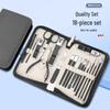 18-Piece Stainless Steel Manicure Nail Clippers and Tools Set with Zipper Case