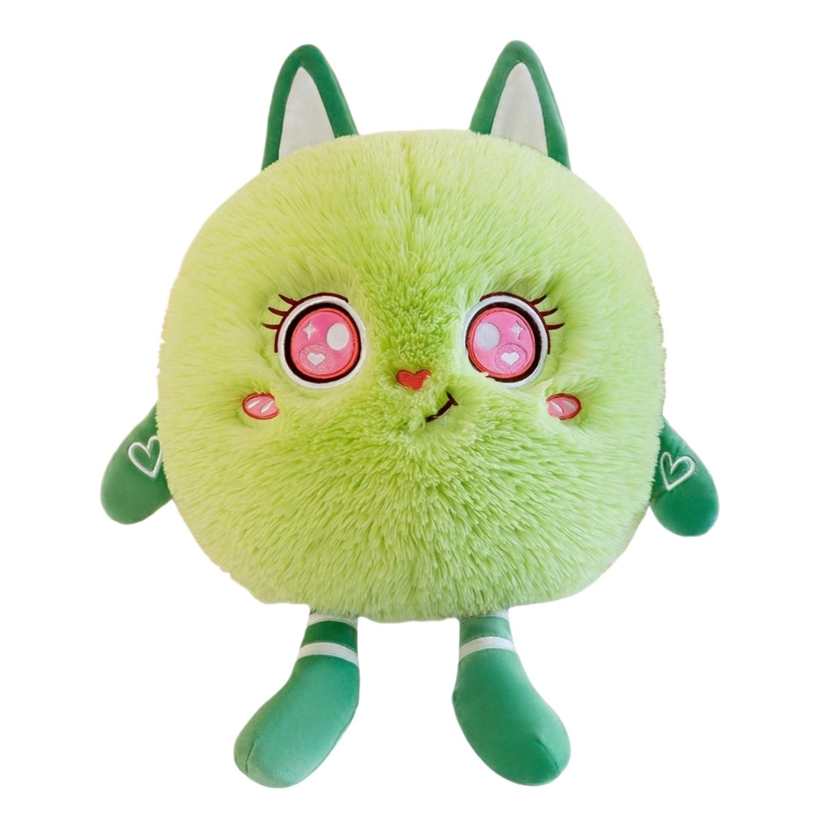

Plush Stuffed Animal Cute Monster Toy Soft Round Plush Doll with Large Eyes and Ears for Kids and Collectors Gift One Size зелёный