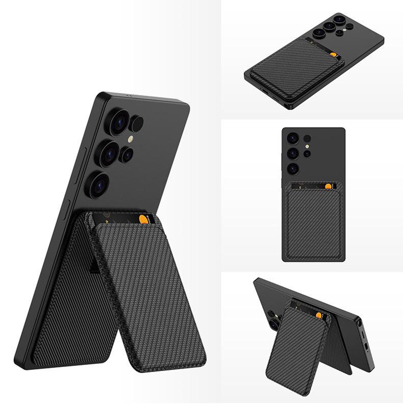 Card Holder with Magnetic Bracket for Samsung S25/S26 Series: Cross-Border Style Back Sticker Card Clip