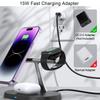 15W Wireless Charging Phone Stand 3 In 1 Multifunctional Charging Station Magnetic Fast Charging Station Travel Charger Stand