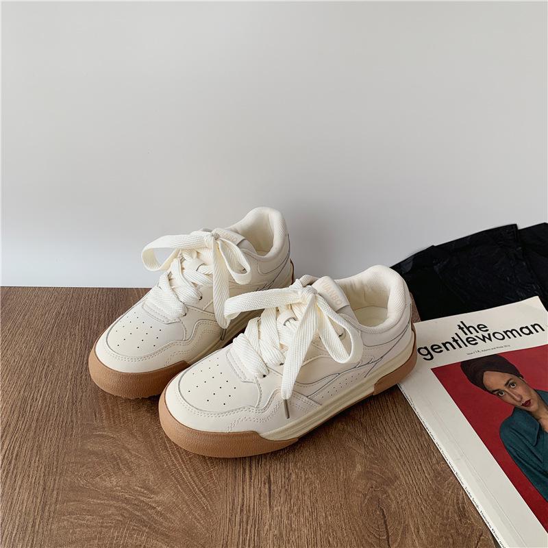 

2025 Women s Versatile White Thick-Soled Sneakers for Spring/Autumn 38 фиолетовый