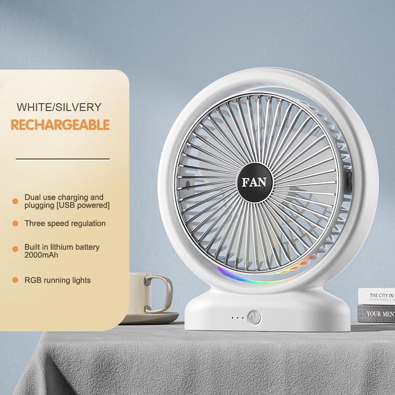 

Seven-Color USB Racing Fan for Dorm, Office, and Home - Air Circulation Desktop Fan Without Light