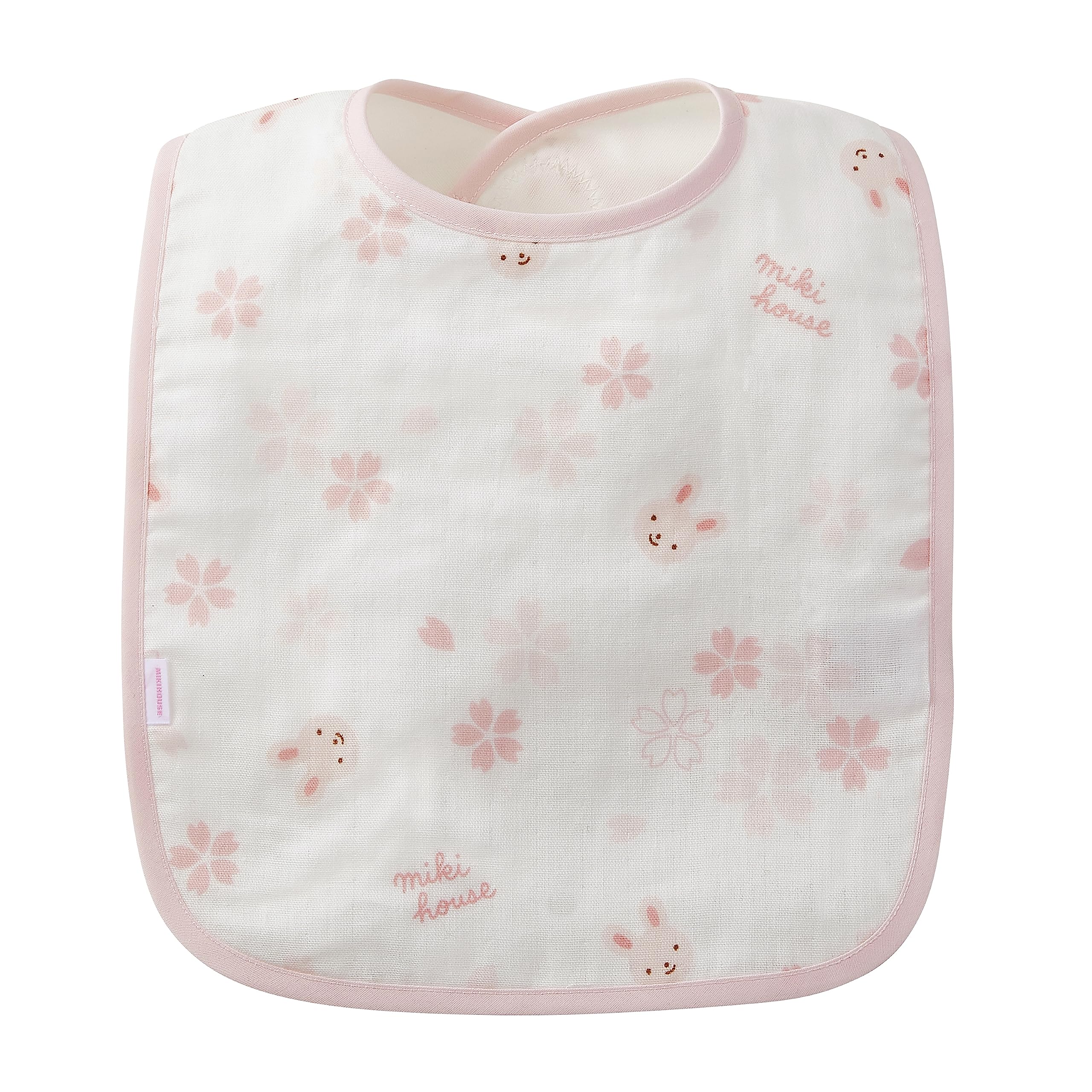 

MIKI HOUSE Made in for Baby Boys and Baby Shower Bib, Japan, Gauze, Girls, Gift, Pink, 40-2916-497 розовый