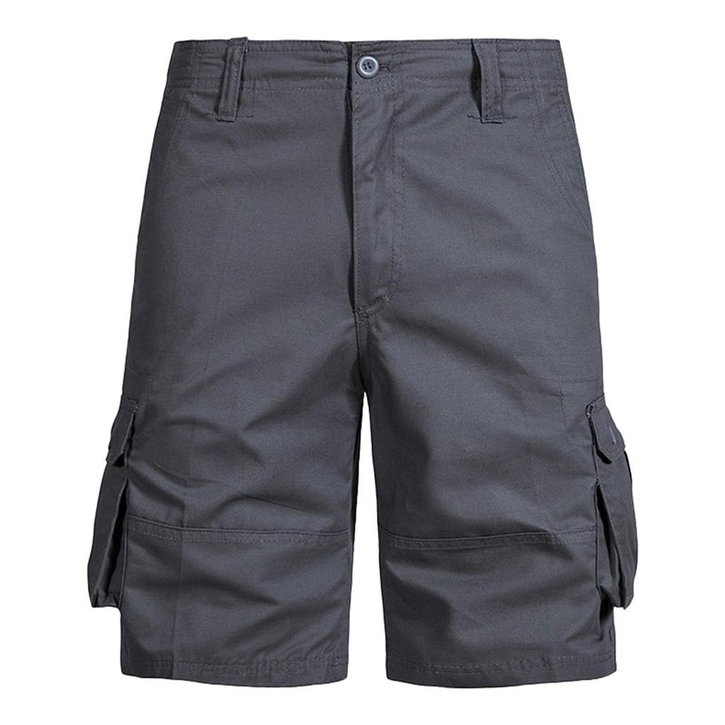 Men's Summer Multi-Pocket Cargo Shorts Men's Casual Fashion Solid Color Loose Cargo Shorts