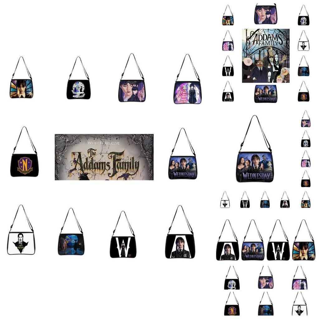 Wednesday Addams Famlily Shoulder Handbag Gothic Style Light Easy To Carry